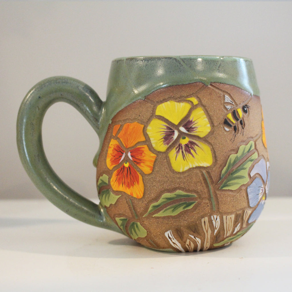 Chipmunk + Pansies Mug