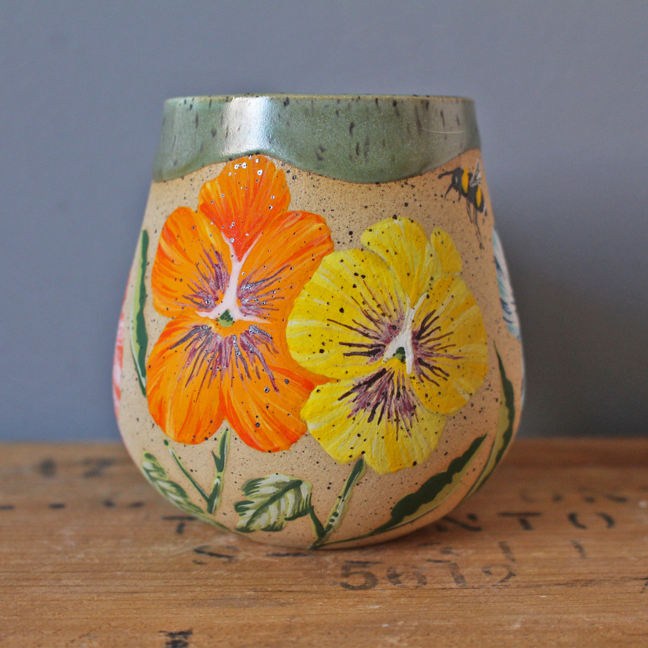 Pansy Mug 12 14 oz Wilding Ceramics